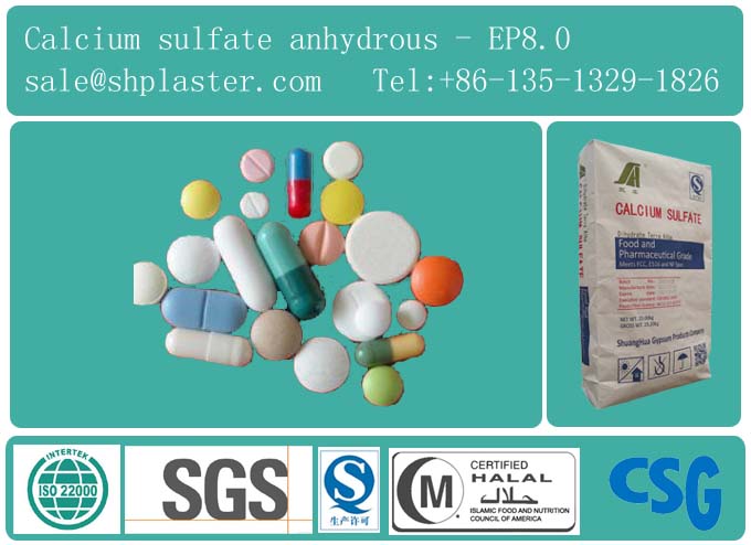 Pharmaceutical grade dihydrate calcium sulfate EP8.0